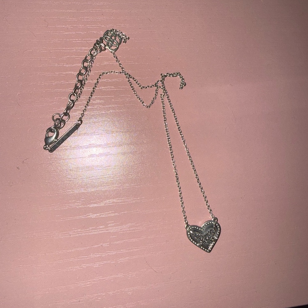 Silver Heart Pendant Necklace - Women's Jewelry